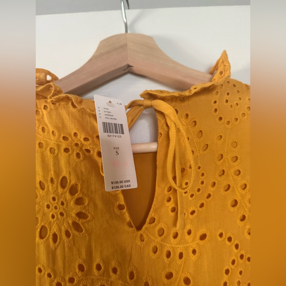 En Saison NWT Yellow eyelet dress. Small. - Picture 8 of 8